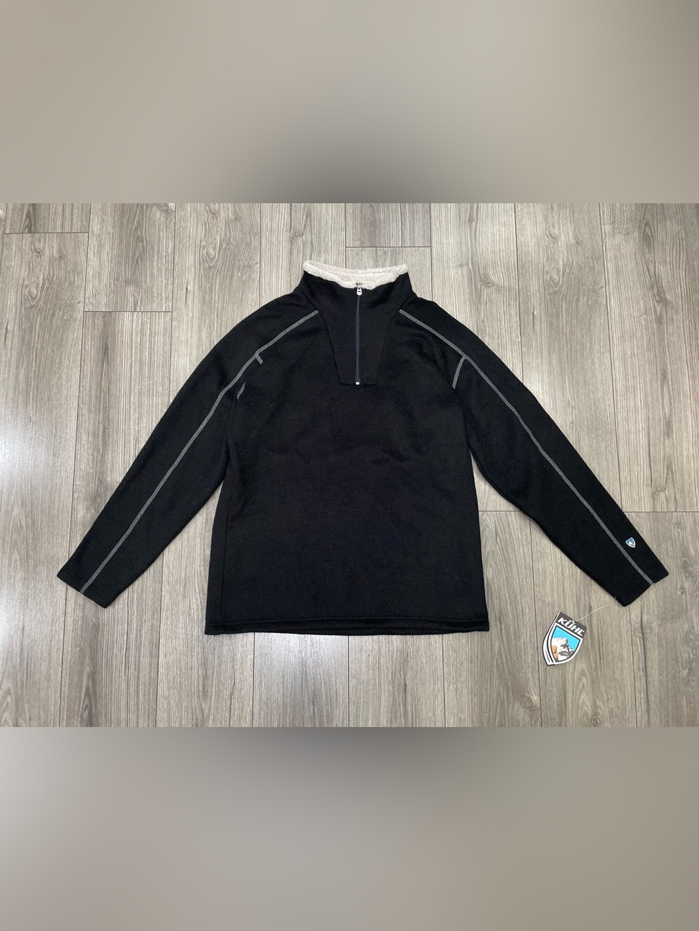 NWT Kuhl Men's XL Europa 1/4 Zip Fleece Pullover Black - Picture 2 of 10